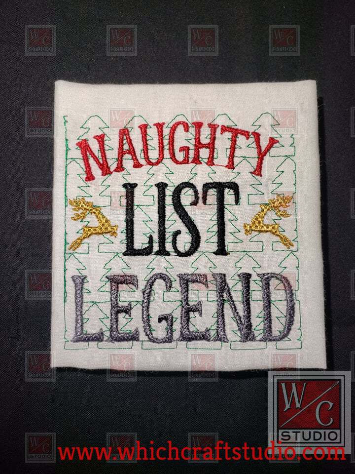 Thumbnail: Digital Naughty list legend with stipple Standalone 6x10 Digital Embroid