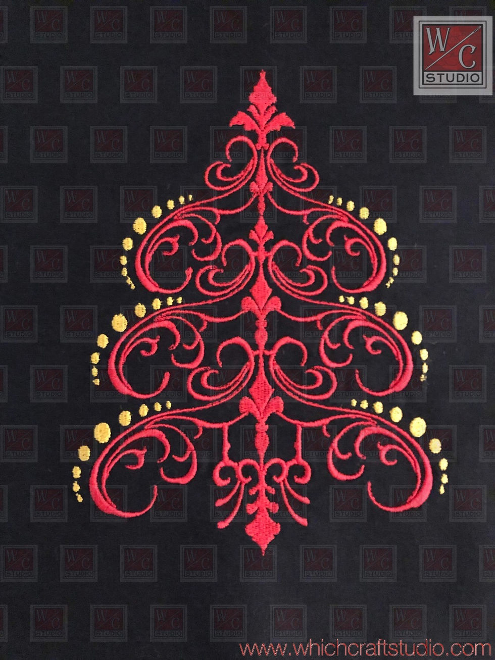 Thumbnail: Digital FSL Damask Christmas Tree Set of 4 Digital File