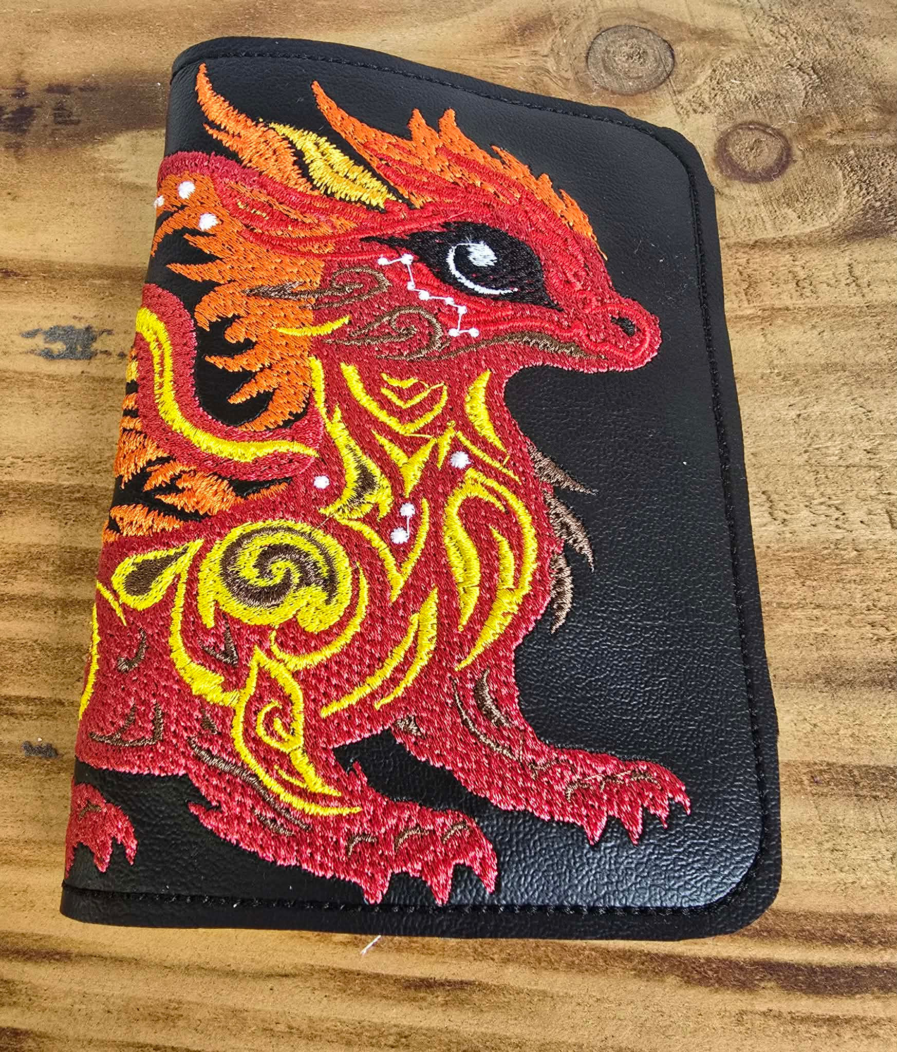 Digital Flaming Dragon Collection | In-the-Hoop A6 Notebook Cover Set