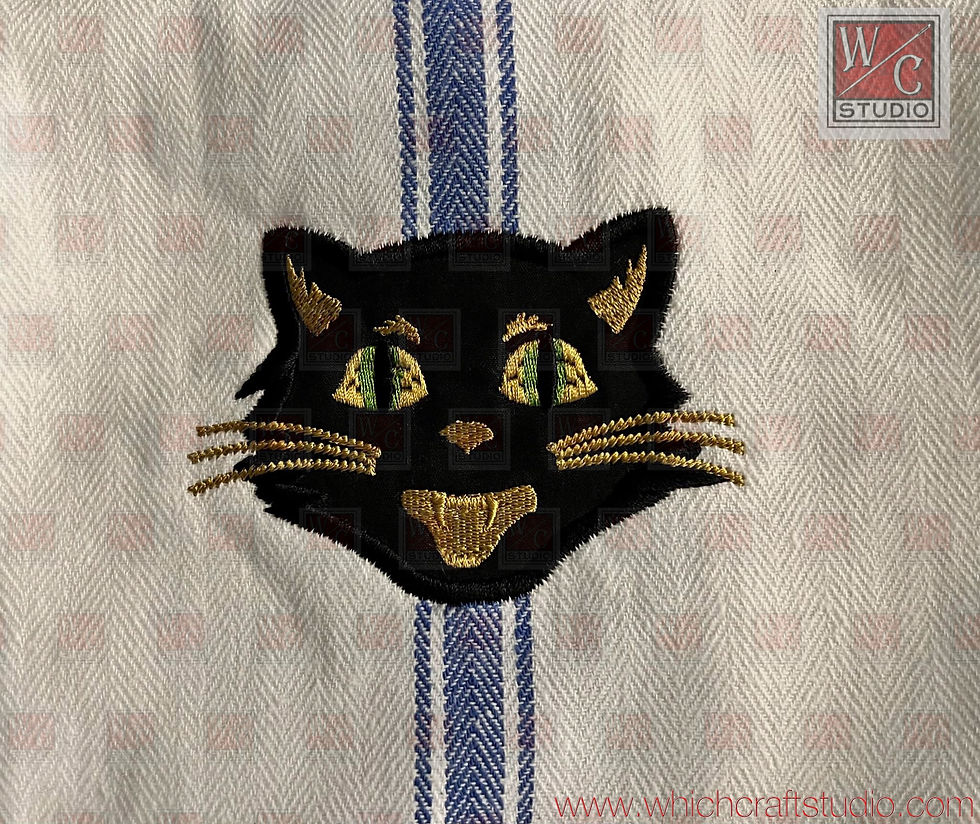 Digital Vintage Halloween Cat Applique 8x12 Digital File