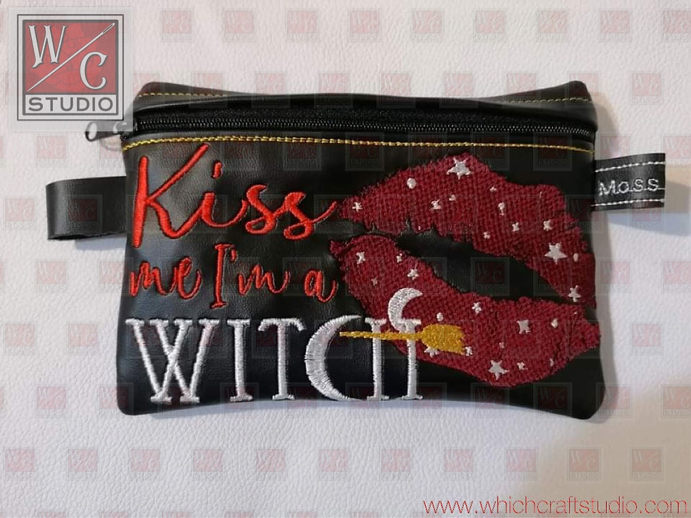 Digital KISS ME WITCH 5x7 Bag Embroidery Designs