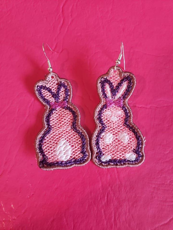 Digital FSL Rabbit Earrings Bow Digital Files