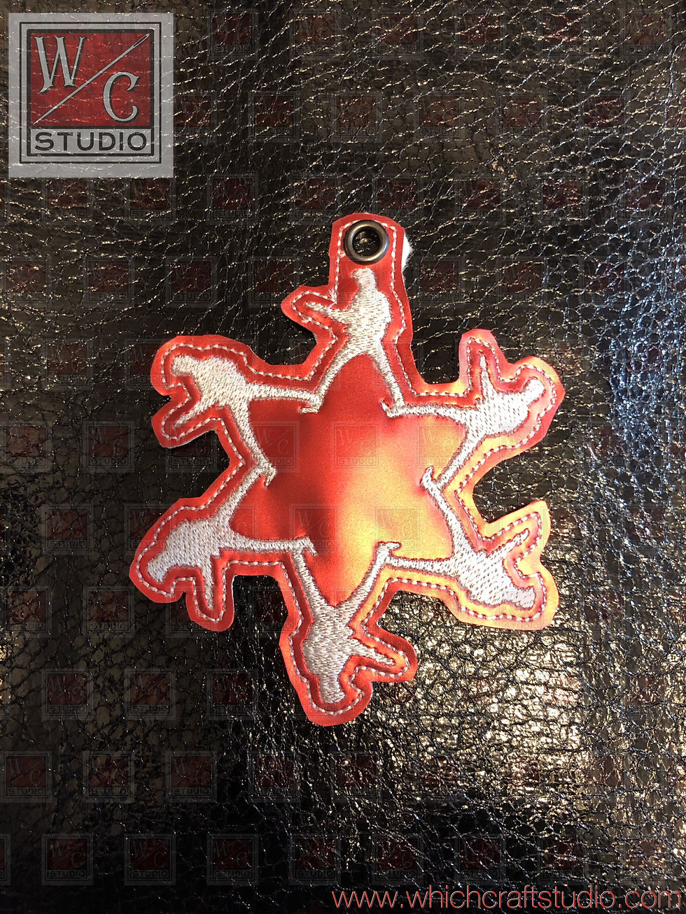 Thumbnail: Digital Elvis Snowflake Set of 4 Ornaments Embroidery Files