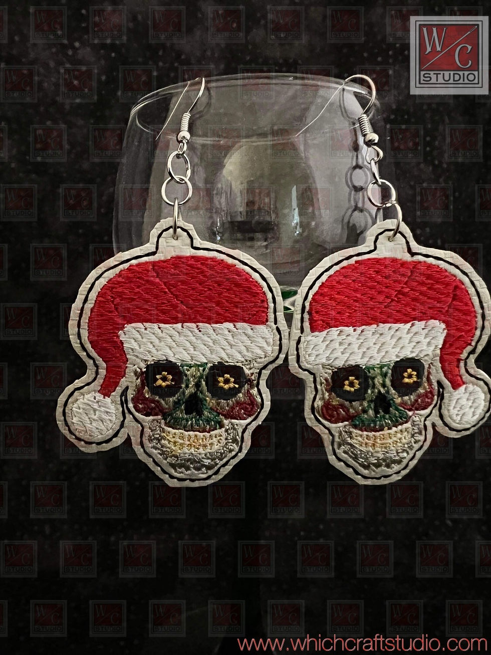 Digital Santaskull Earrings Digital Files