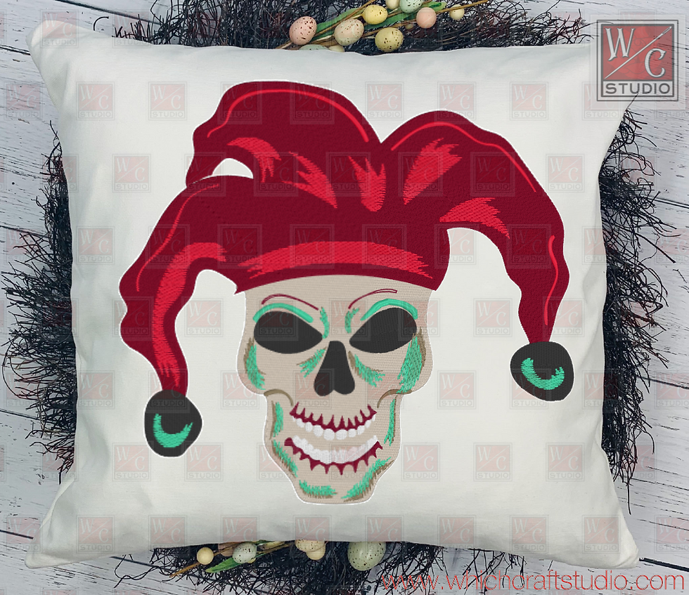 Thumbnail: Digital Skull Clown Head 4 Standalone Set of 11  Embroidery Design Files