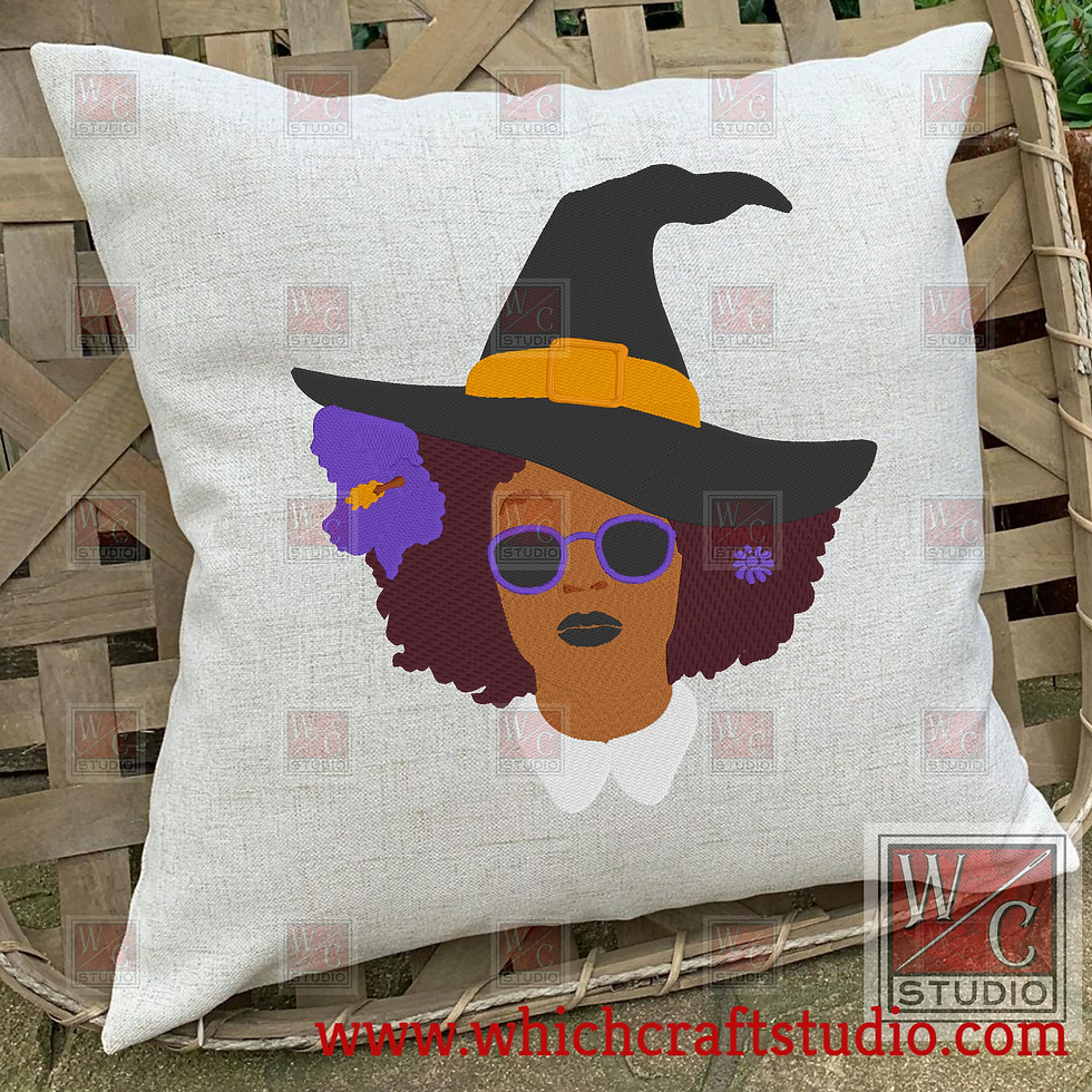 Digital Afro Witch Standalone 8x12 Digital Embroidery