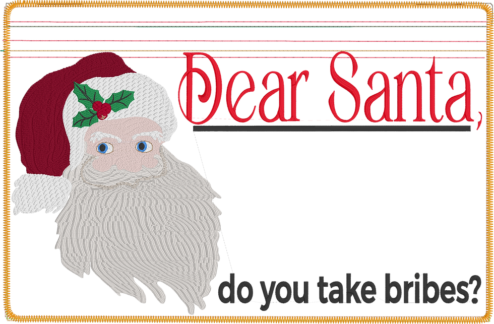 Thumbnail: Digital Dear Santa 8x12 bag Embroidery Designs