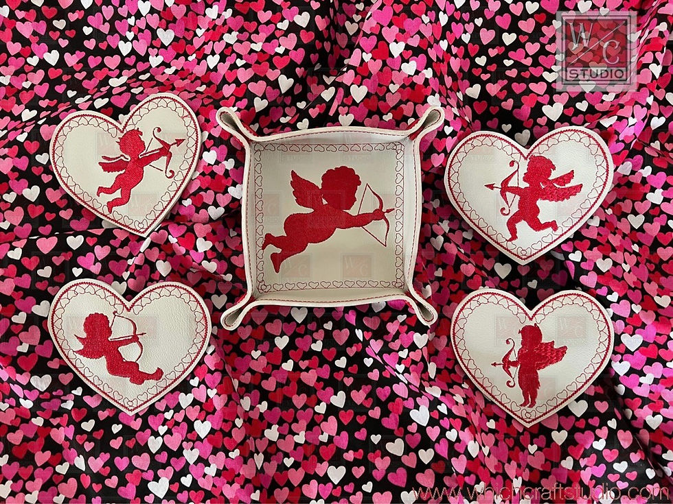 Digital  Cupid Heart Coaster Set Digital Files