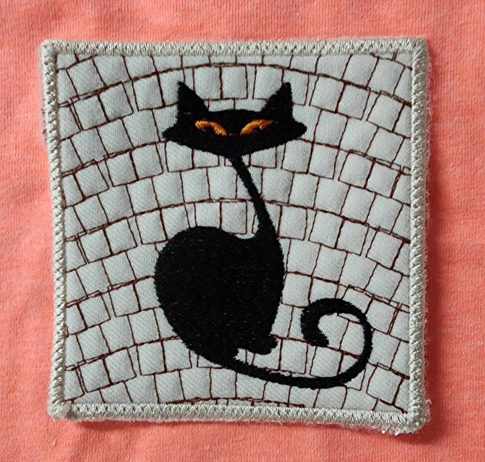 Digital Black Cats SA Stipple and Border 4x4 Digital File