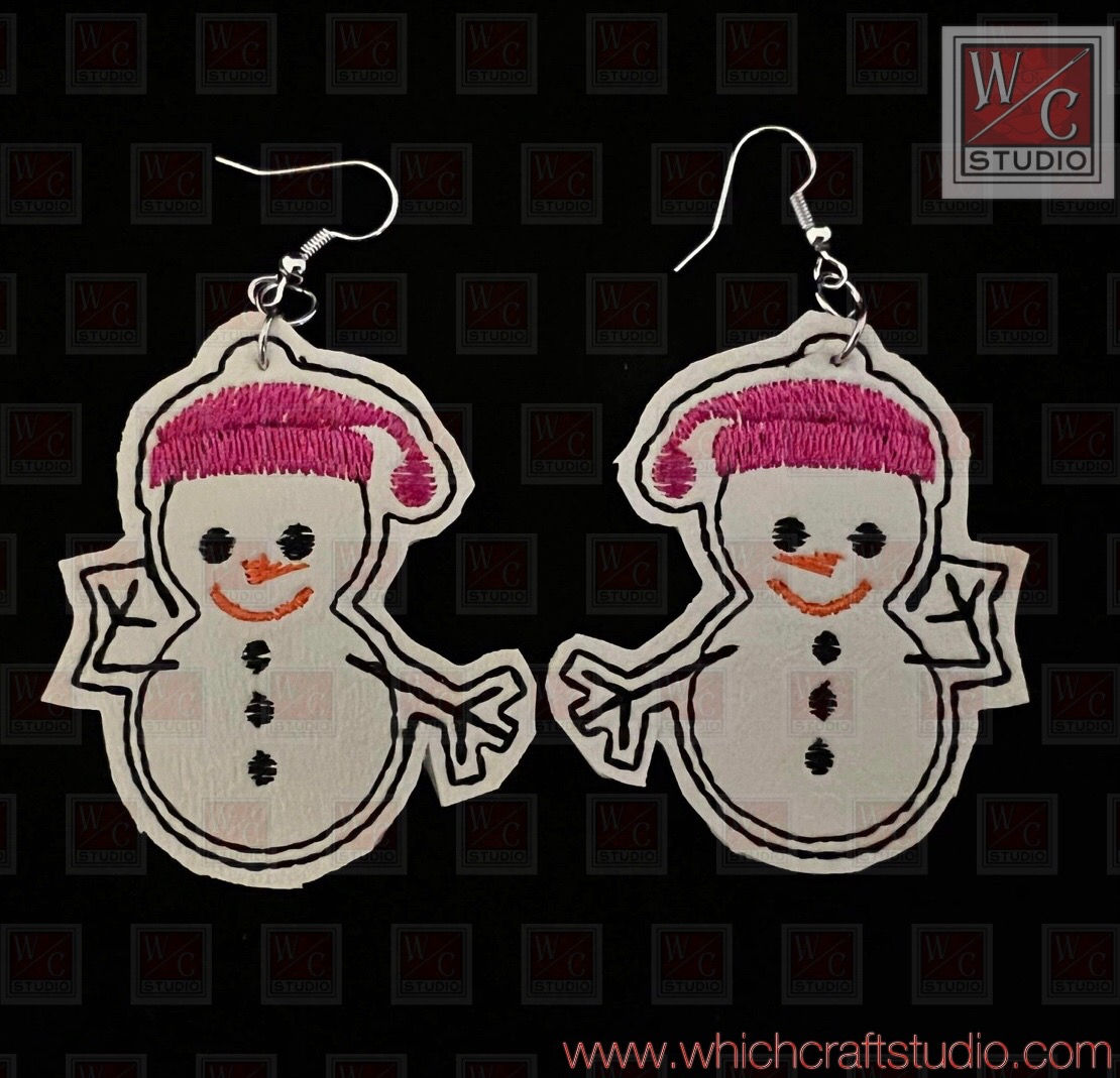 Digital Snowpeople 3 Earrings Digital Embroidery