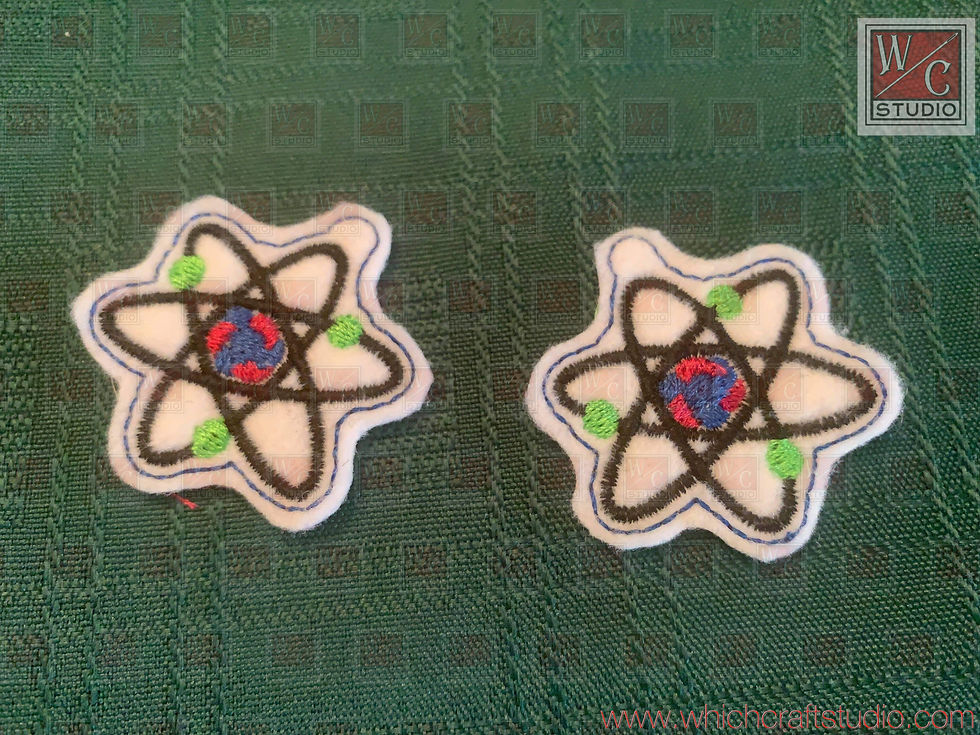 Digital Atom Earrings 1.5x 1.75 Digital Embroidery Design