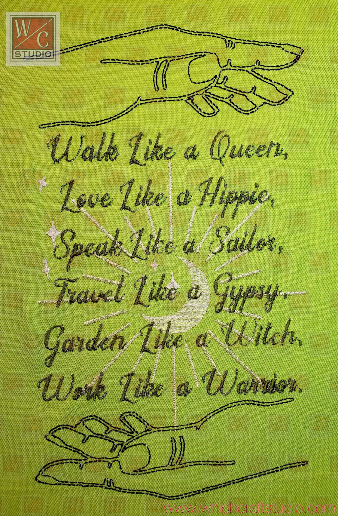 Digital Walk like a Queen Set of 5 Embroidery Designs