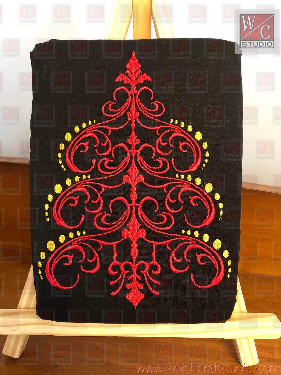 Thumbnail: Digital FSL Damask Christmas Tree Set of 4 Digital File