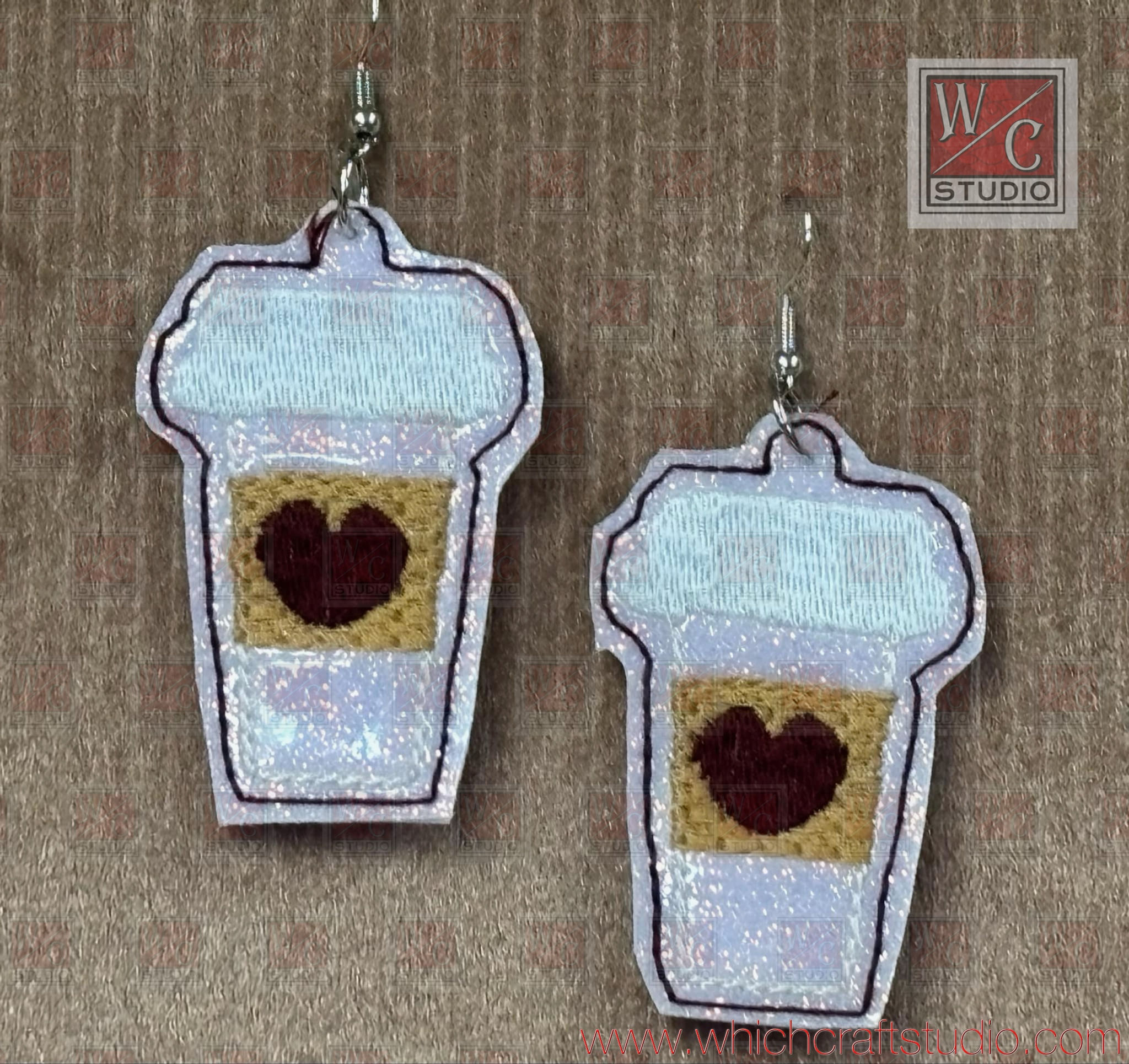 Digital Coffee Cup Earrings Digital File