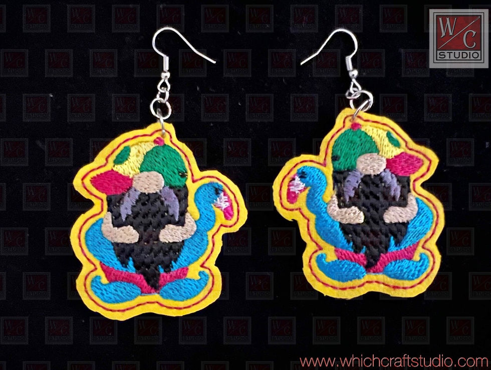 Digital Swimming Pool Gnome 3 Earrings. Digital Files