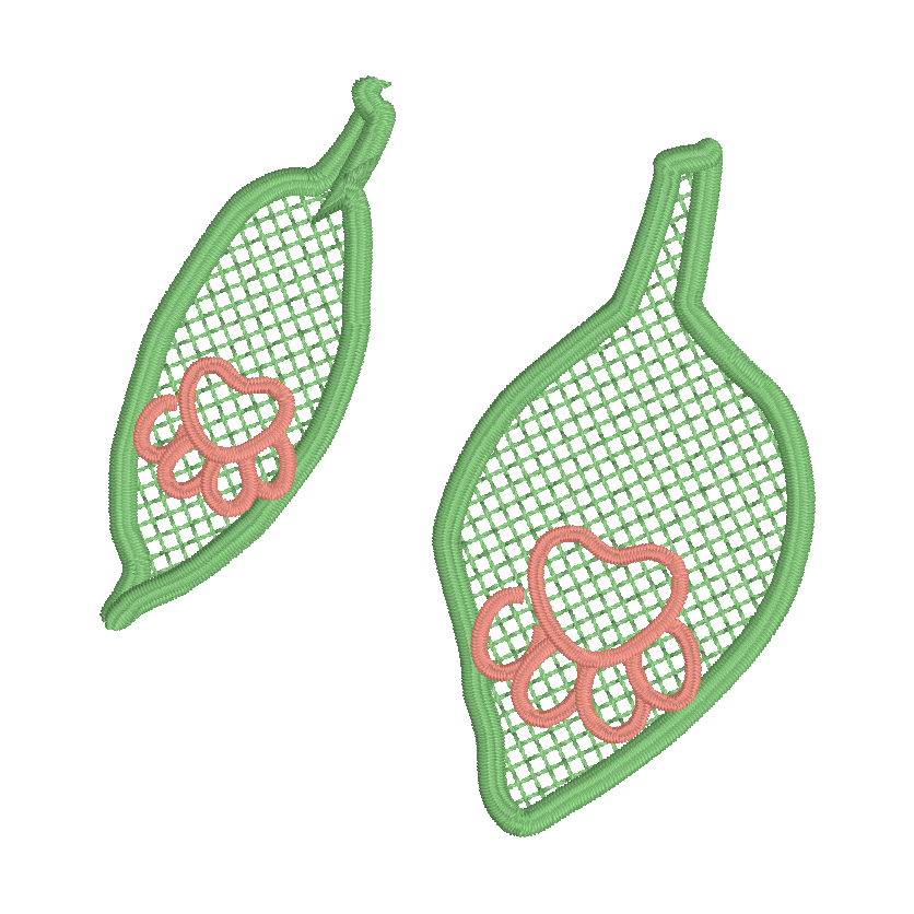 Thumbnail: Digital Free Standing Lace Paw Print Flower Set of 3 Digital Embroidery Design