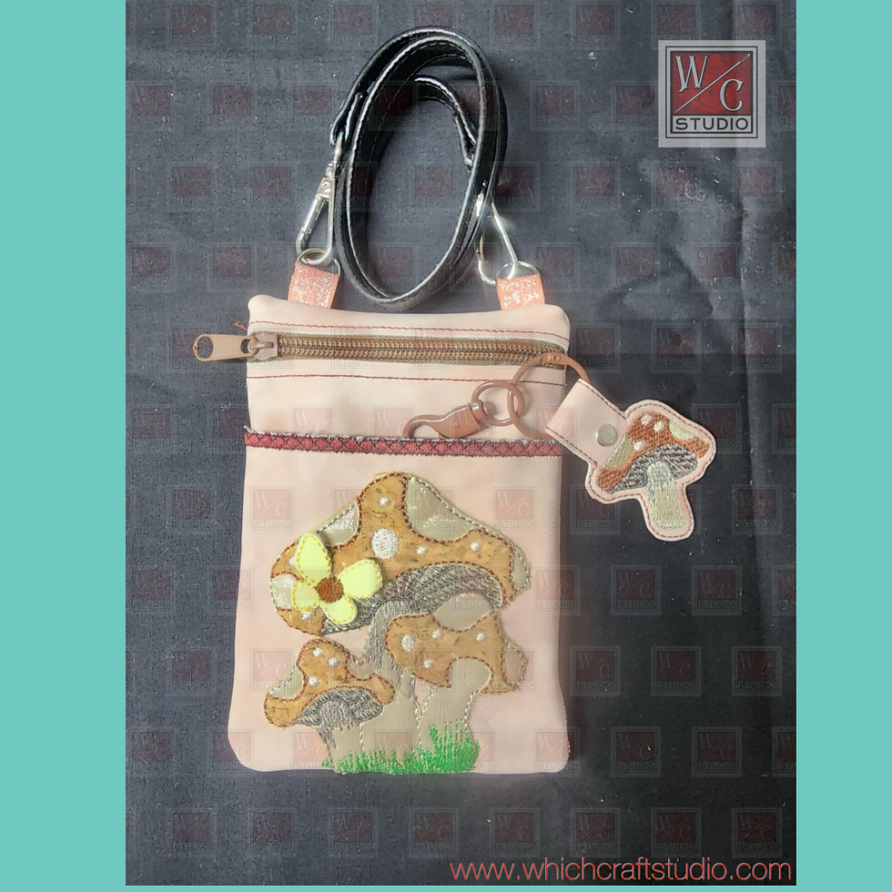 Thumbnail: Digital Mushroom Applique Tall Bag Set of 5 Digital File