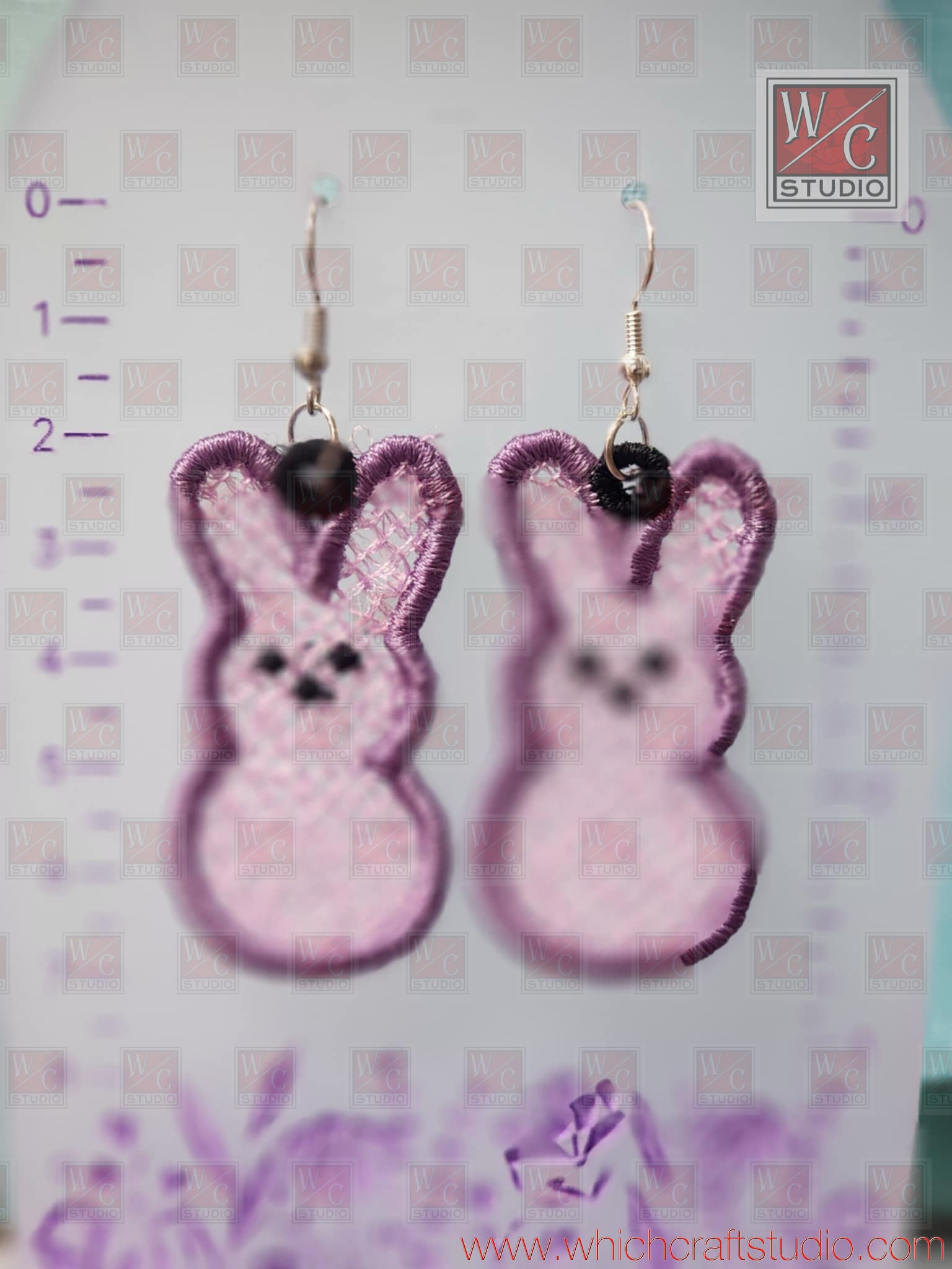 Digital FSL Peep Bunny Earrings Digital File