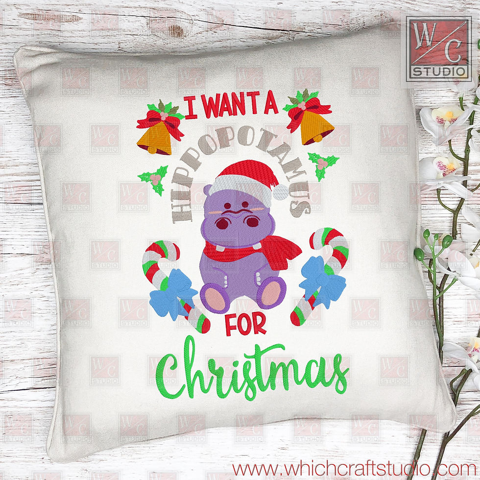 Digital Hippo Christmas Standalone 8x12 Digital Files