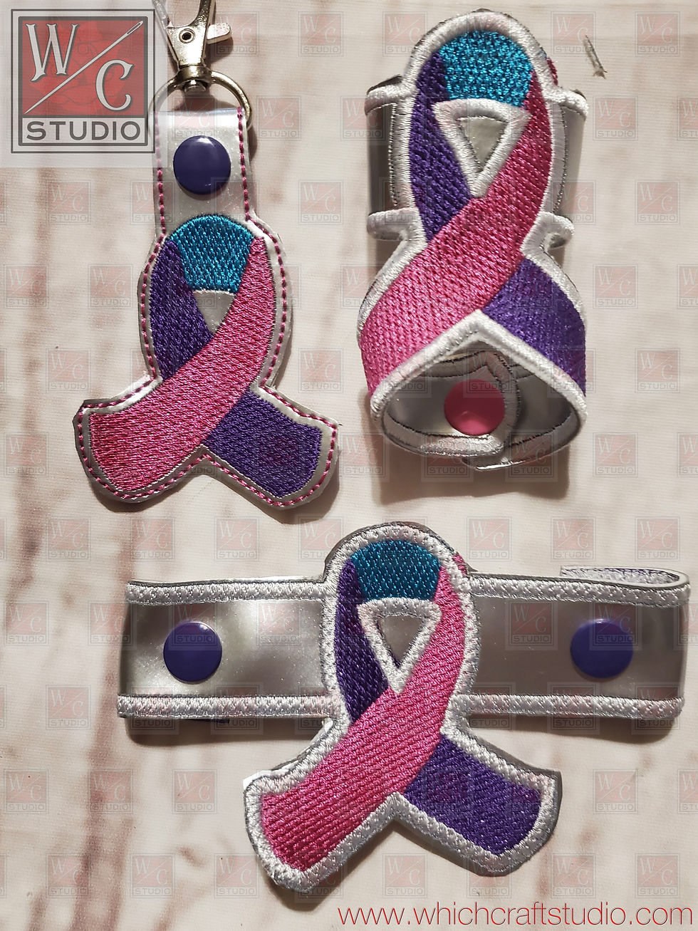 Digital Awareness Mulit color Set of 3 Embroidery File