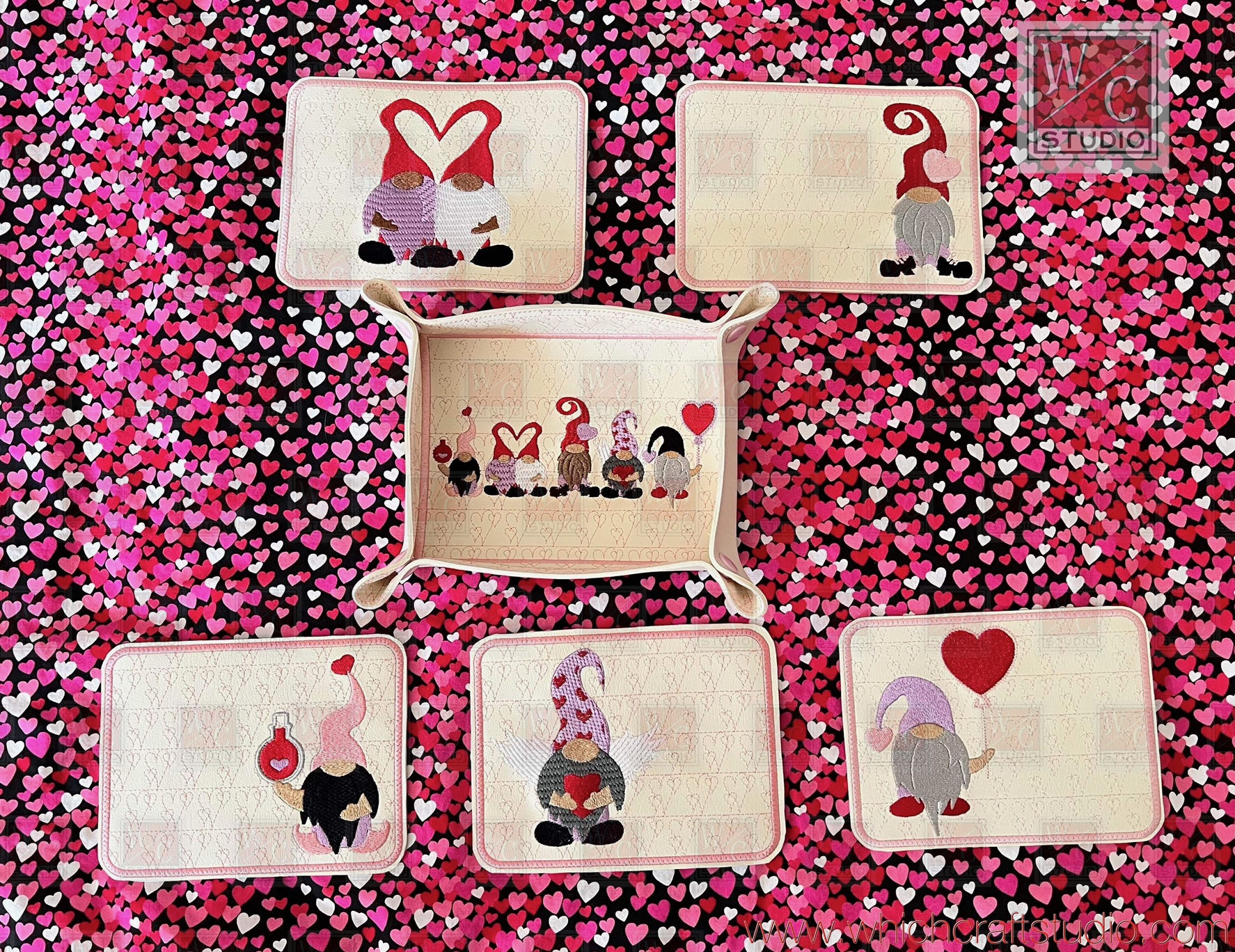 Digital Valentine Love Gnome Coaster Set ex LG Digital Files