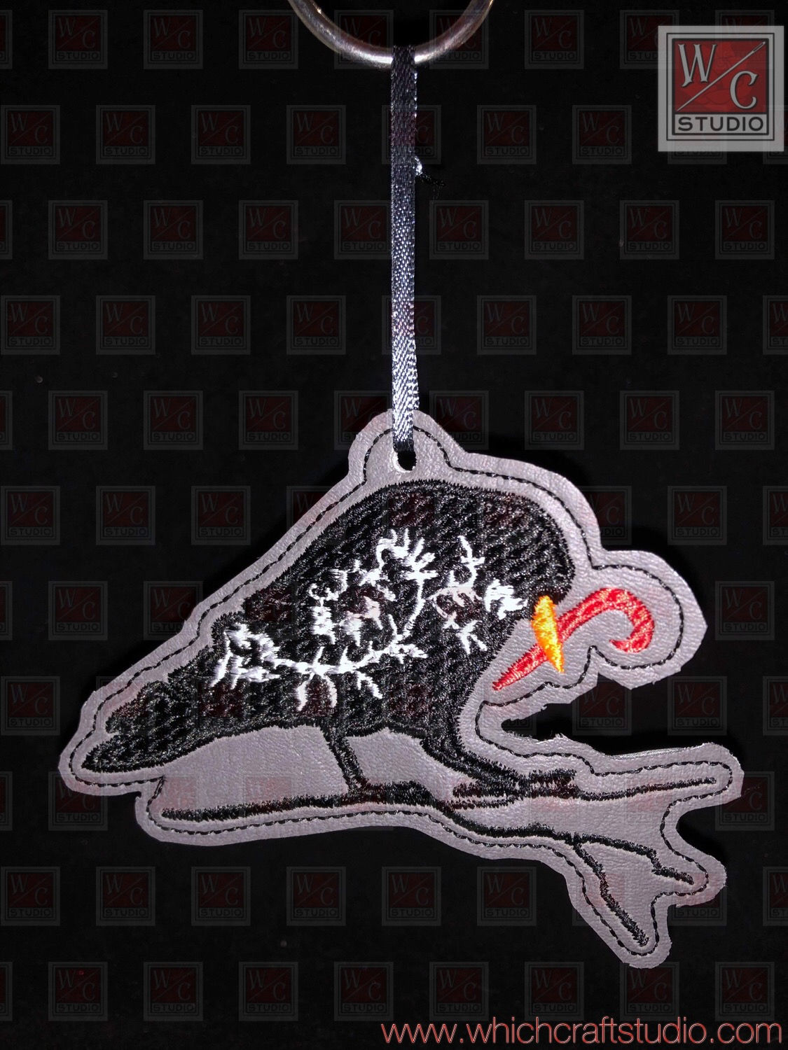 Digital Christmas Crow Ornament Digital Embroidery