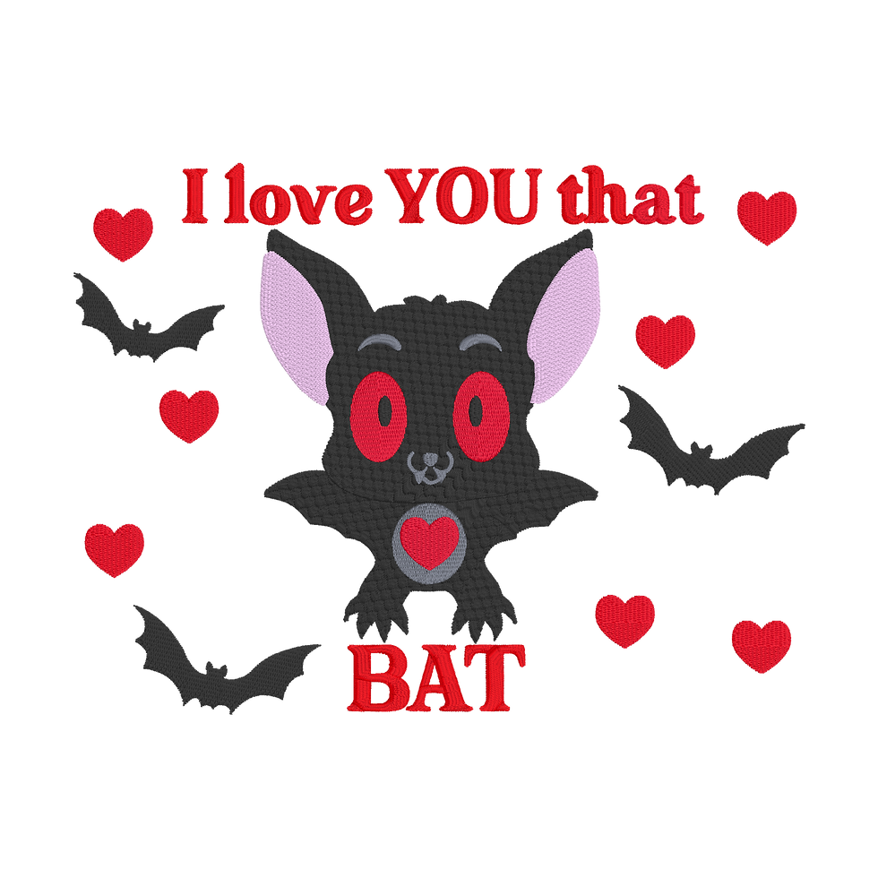 Thumbnail: Digital Bat Love 6x10 Standalone Embroidery Designs