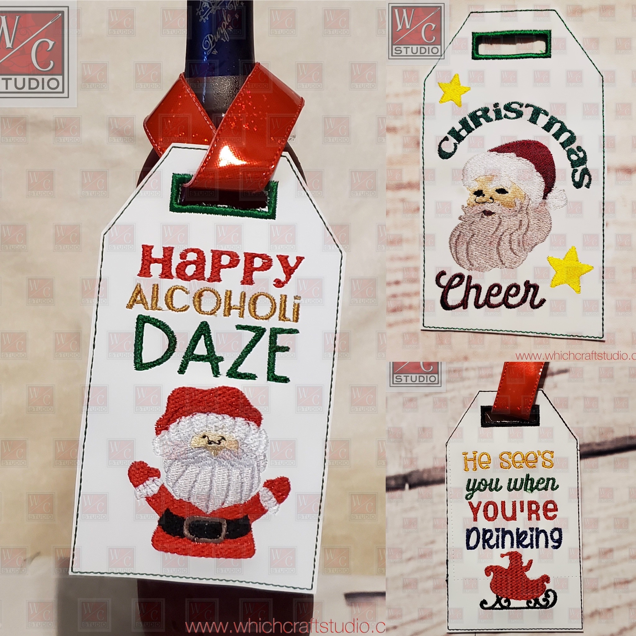 Digital Alcohol Gift Tags 5x7 Set of 3 Embroidery File