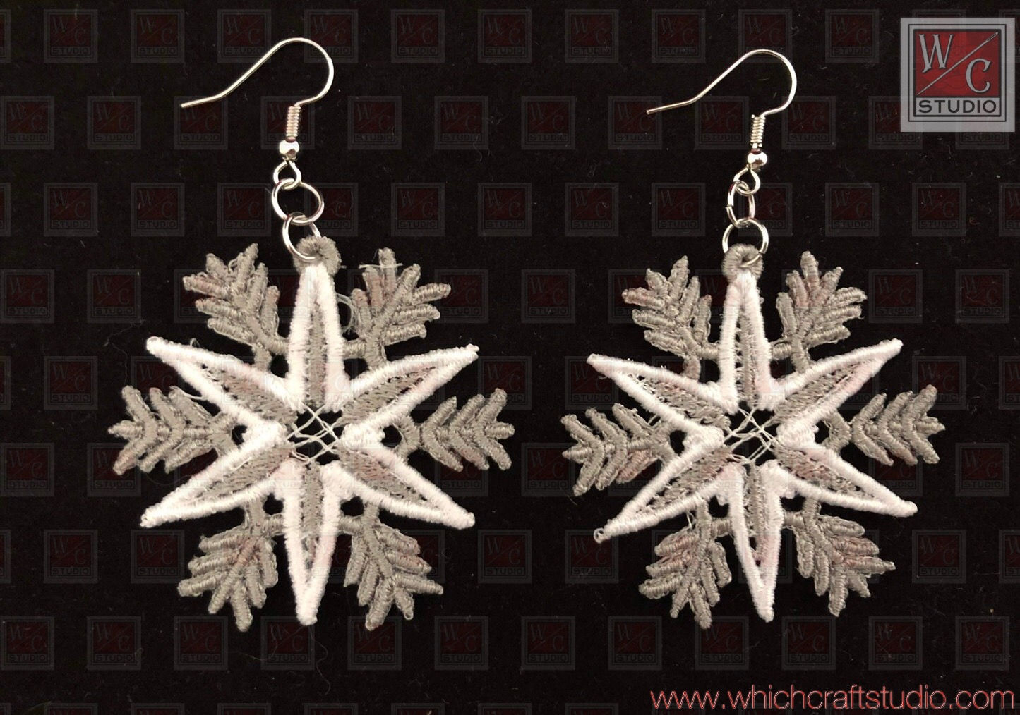 Digital FSL SnowFlake Earrings 4 Digital Files