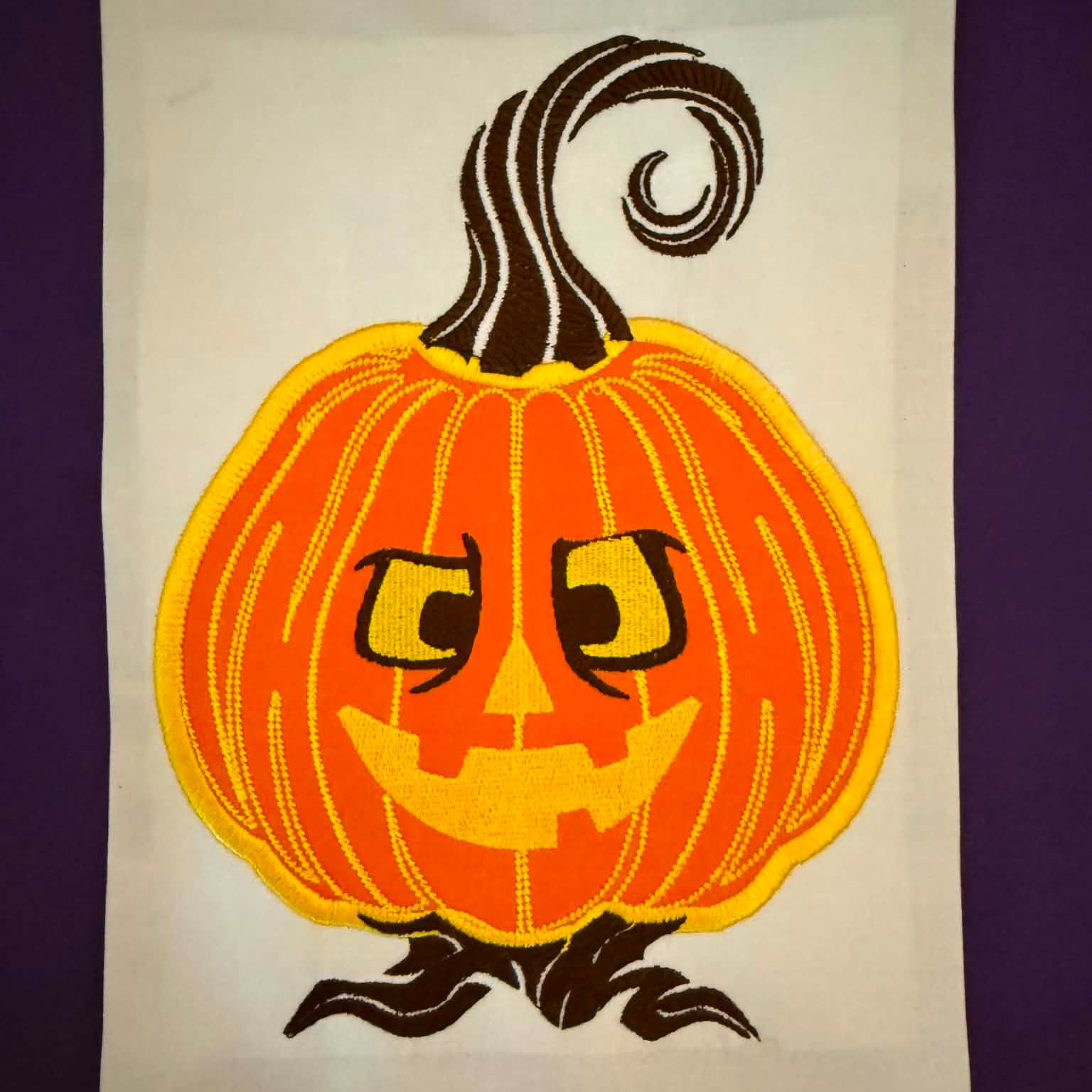 Digital Jack-o'-Lantern Bulb Appliqué | 5x7 Digital Embroidery