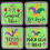 Thumbnail: Digital Mardi Gras Coaster Set Digital Files