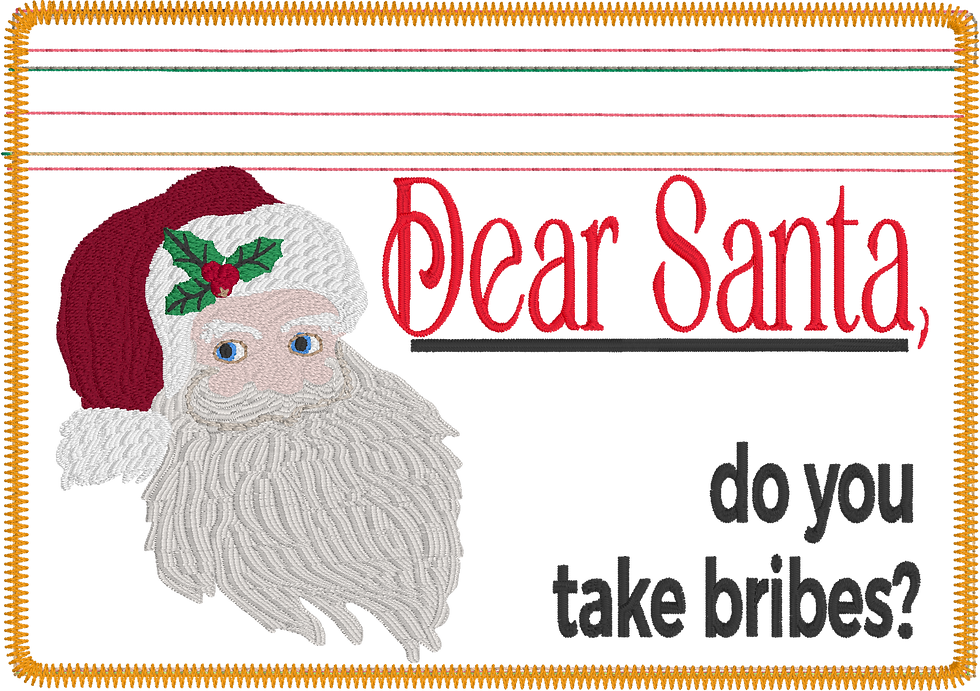 Thumbnail: Digital Dear Santa 5x7 bag Embroidery Designs