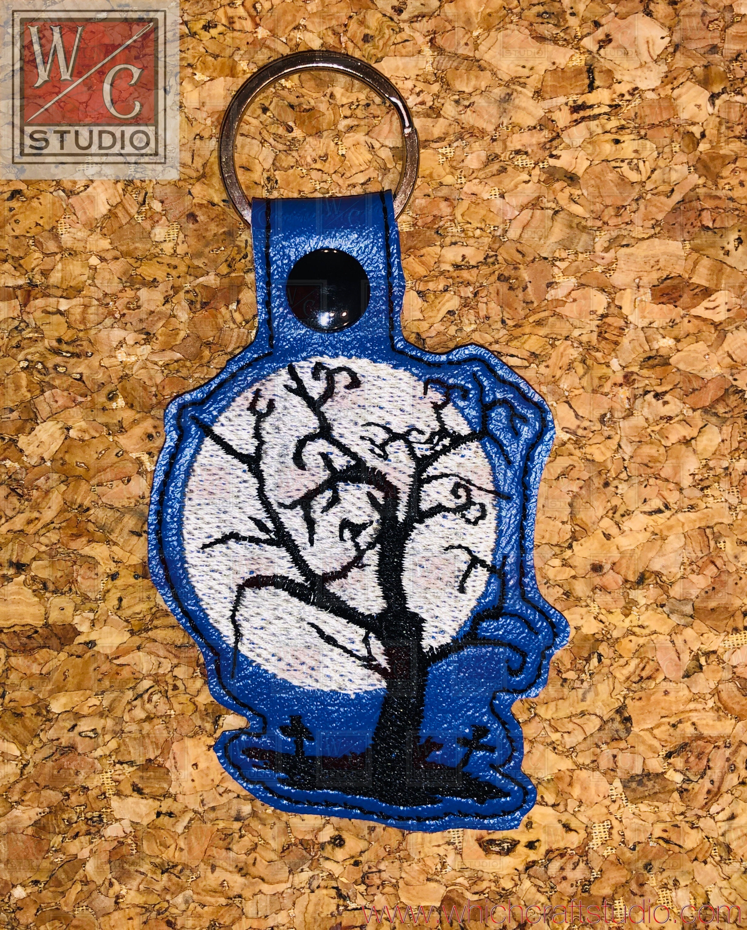 Digital Spooky Tree Fob Embroidery File