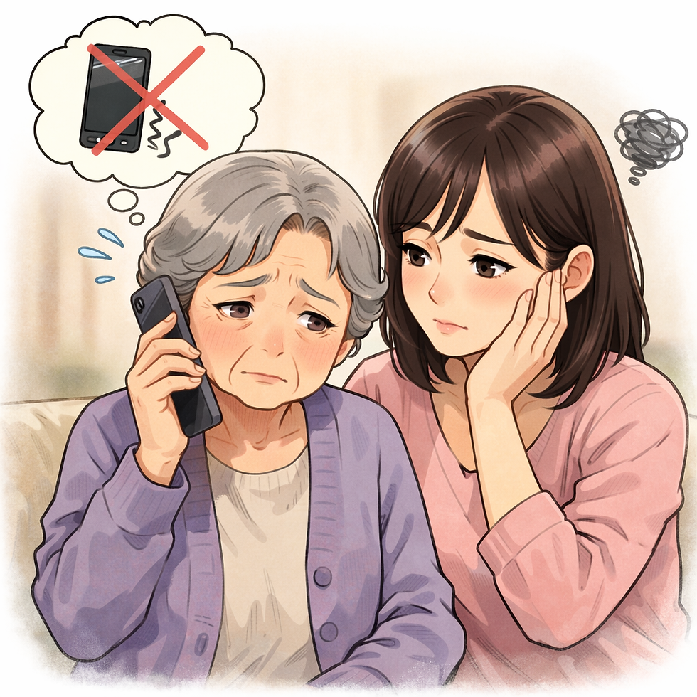 介護タクシーを断られた親子