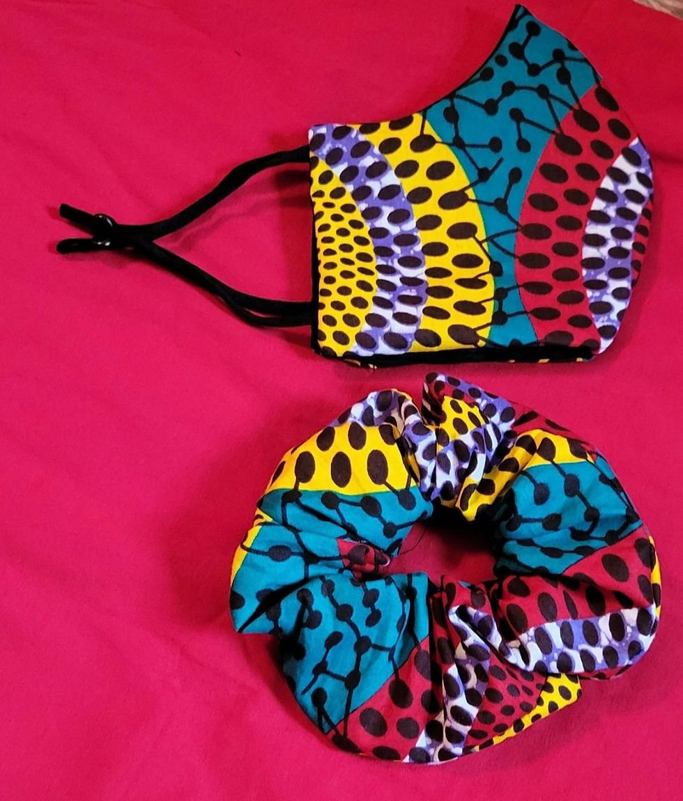 Thumbnail: Ankara African Print Scrunchie/Mask Set