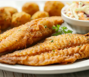 catfish dinner from fiddlers seafood and oyster house in calhoun county florida