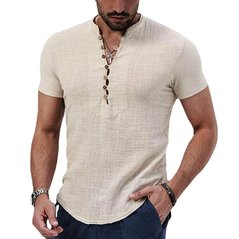 V-Neck Linen Shirt