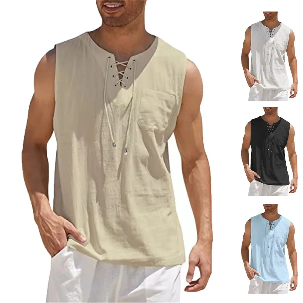 Linen Sleeveless Vest