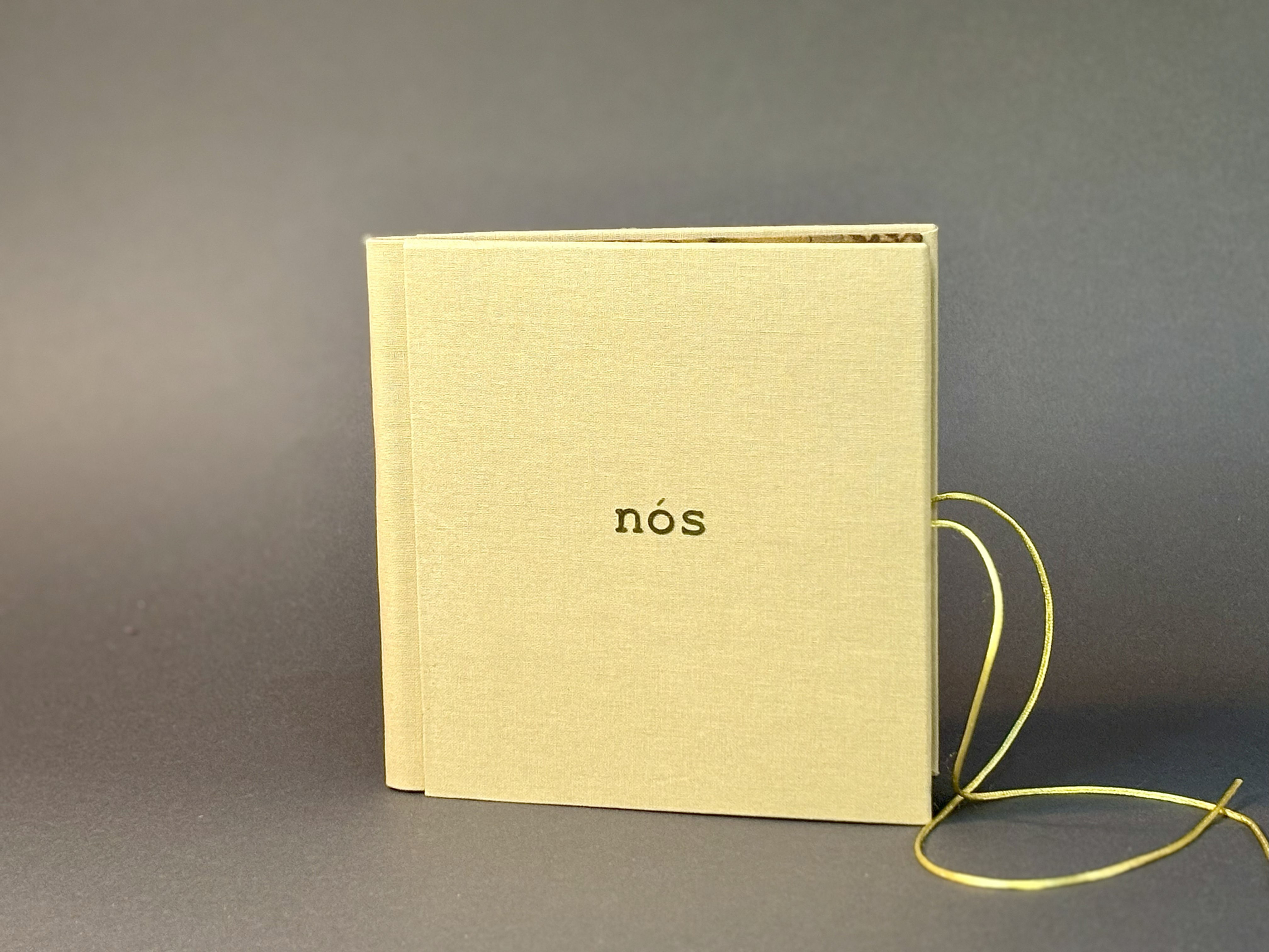 Álbum pequeno quadradinho amêndoa e seda