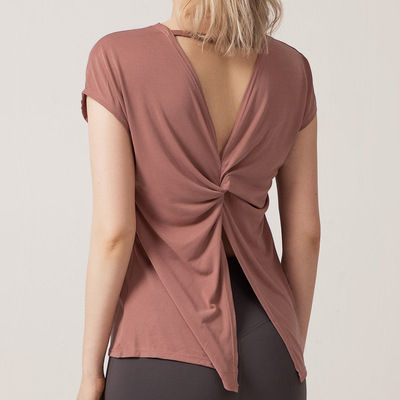New Style Short Sleeve Women's Sexy Beauty Back Split Yoga