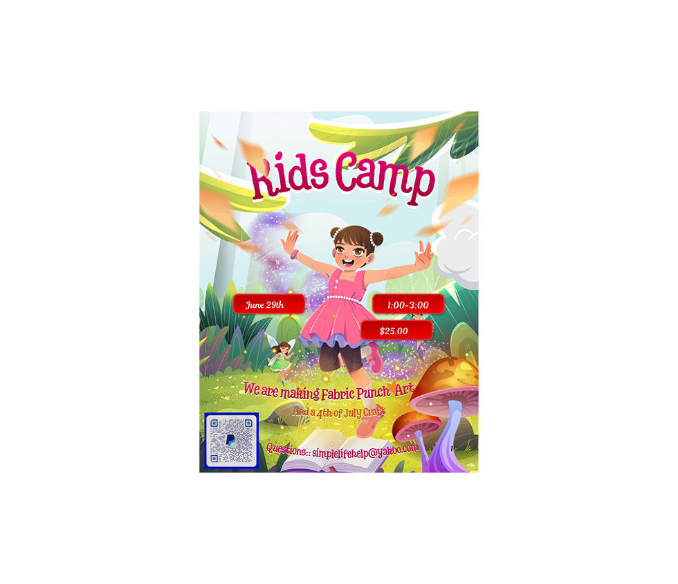 Summer Camp Starts Jun. 1st - Aug. 10th on Mondays 1-3 pm. Registration will close 2 days before Camp Starts.