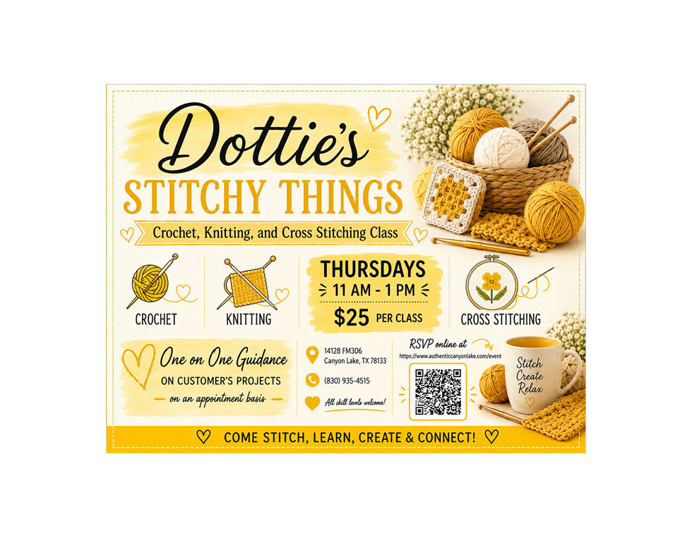Dottie's Stitchy Things - Crocheting, Knitting & Cross Stitch Classes