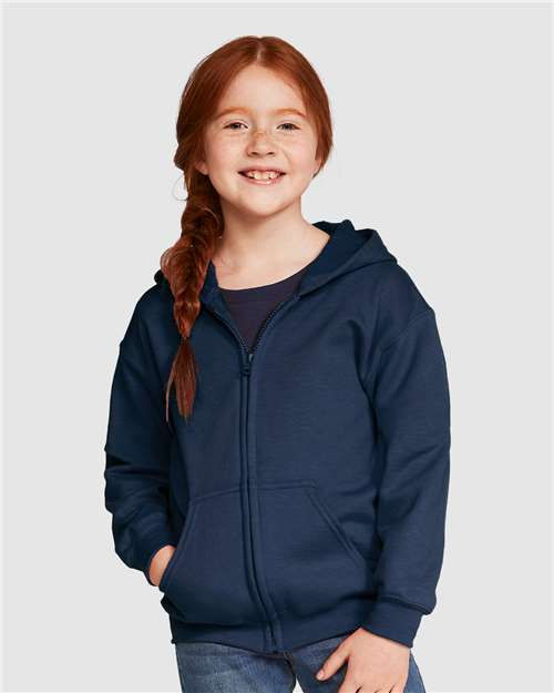 Thumbnail: Youth Heavy Blend™ Gildan Full-Zip Hooded Sweatshirt - G18600B