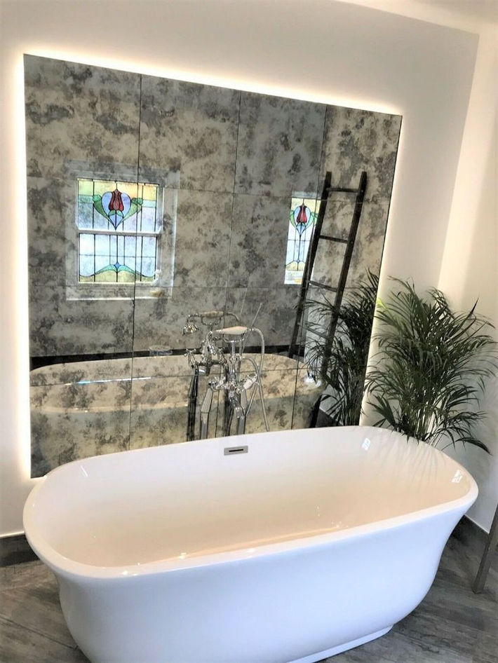 antique tile bathroom mirror