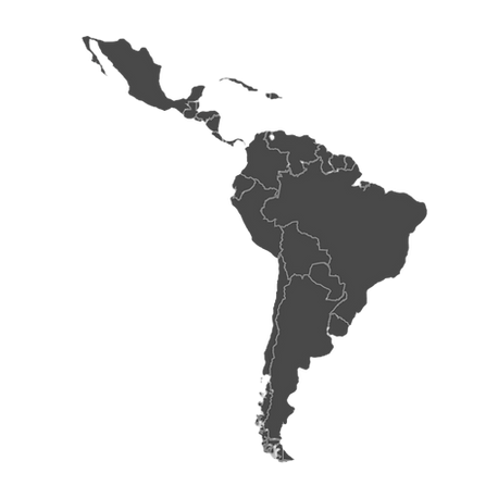 latin america map territory coverage