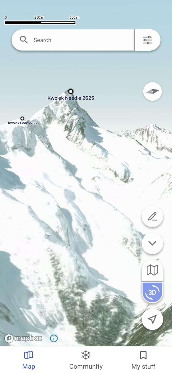 Screenshot of 3D maps from the app.