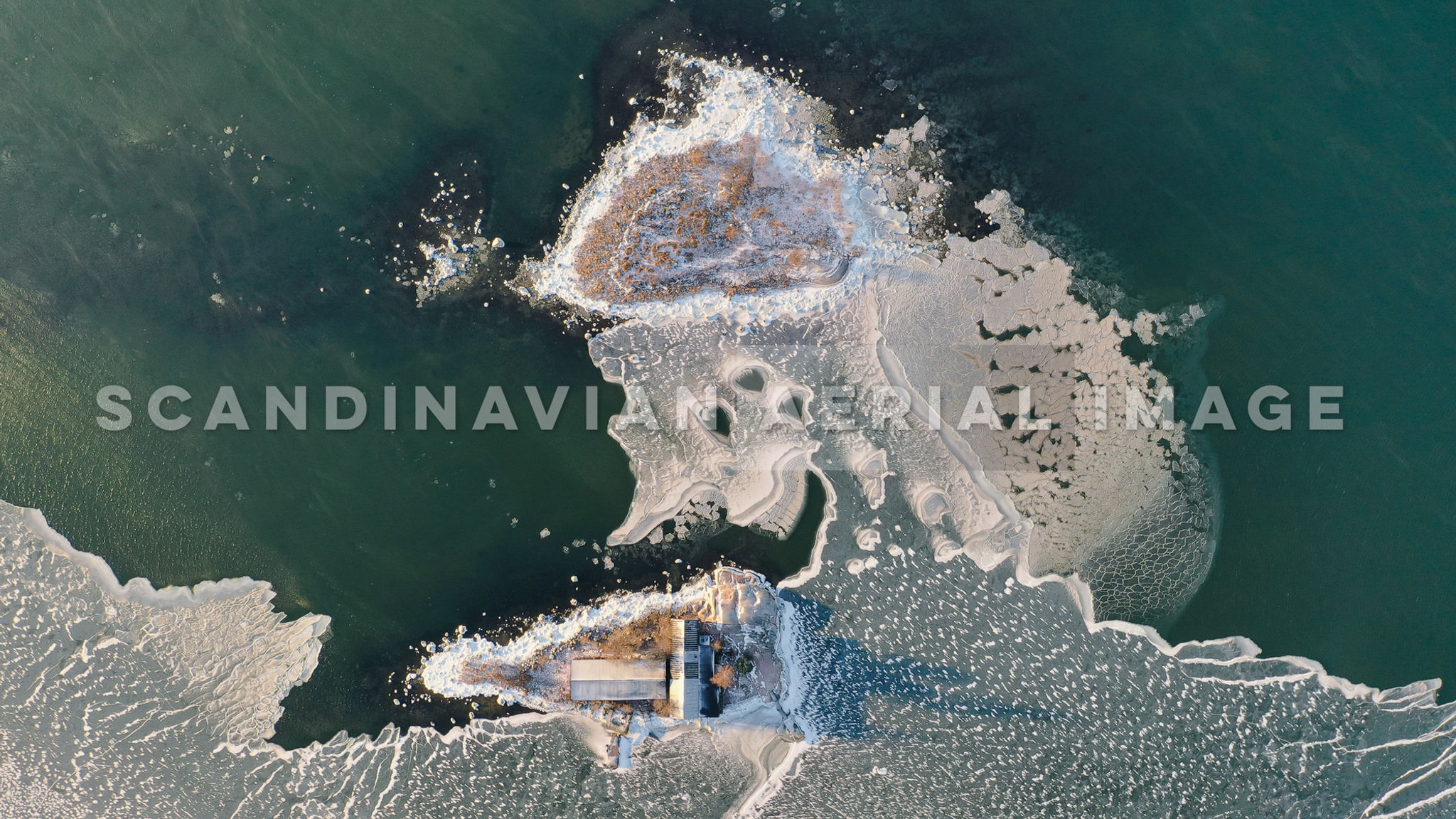 Frozen sea with a cottage 3 HDR