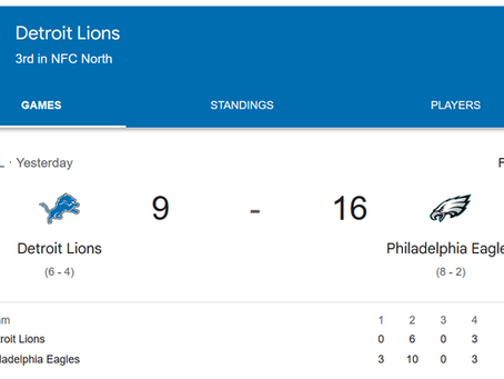 Week 11: Lions Squares Results