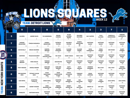 WEEK 12 LIONS SQUARES
