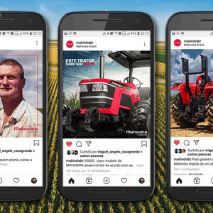 Posts e anúncios para as redes sociais Mahindra.